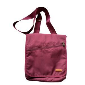 Eddie Bauer Connect Tech Travel Bag Burgundy Crossbody Purse Maroon Purple